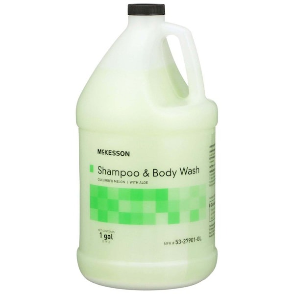 Mckesson 2 in 1 Shampoo and Body Wash, Cucumber Melon Scent, 1 Gallon Jug, 4PK 53-27901-GL - main